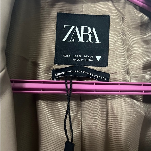 ZARA Leatherette Blazer | Small | New Condition | Luxe Taupe Jacket| Oversized - Picture 9 of 15